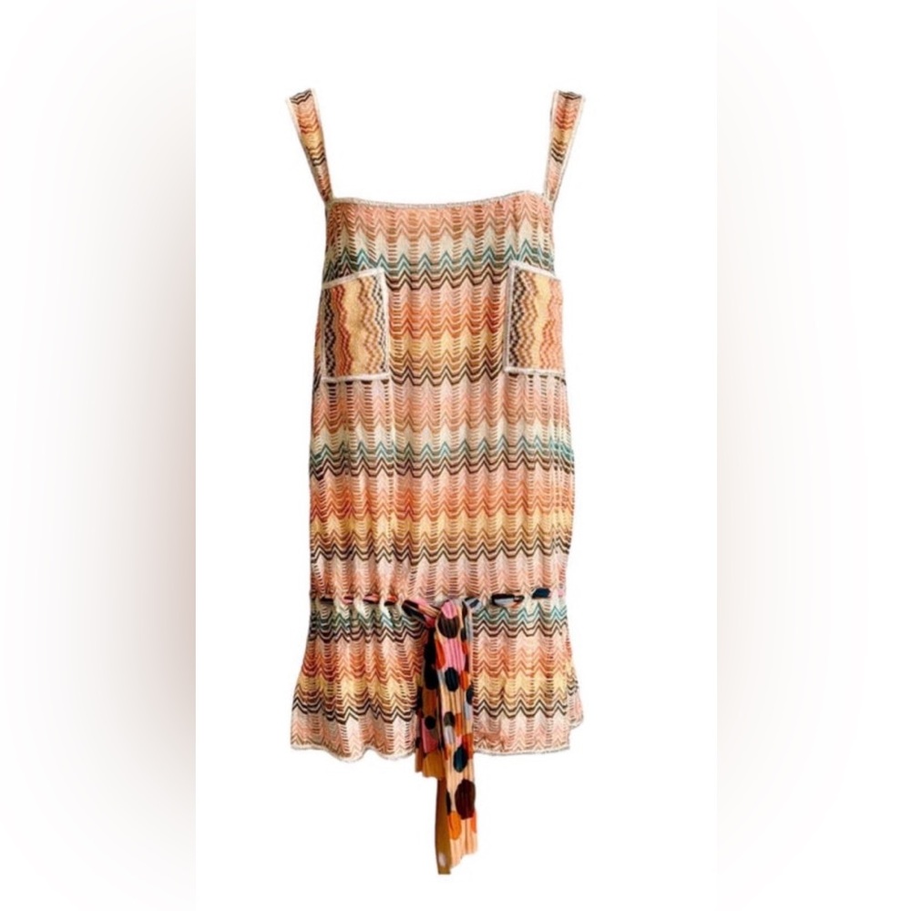 Missoni Mare Lurex crochet knit metallics tank tunic style top,size medium.